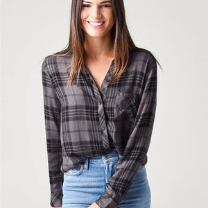 Rails Black and Gray Plaid Shirt